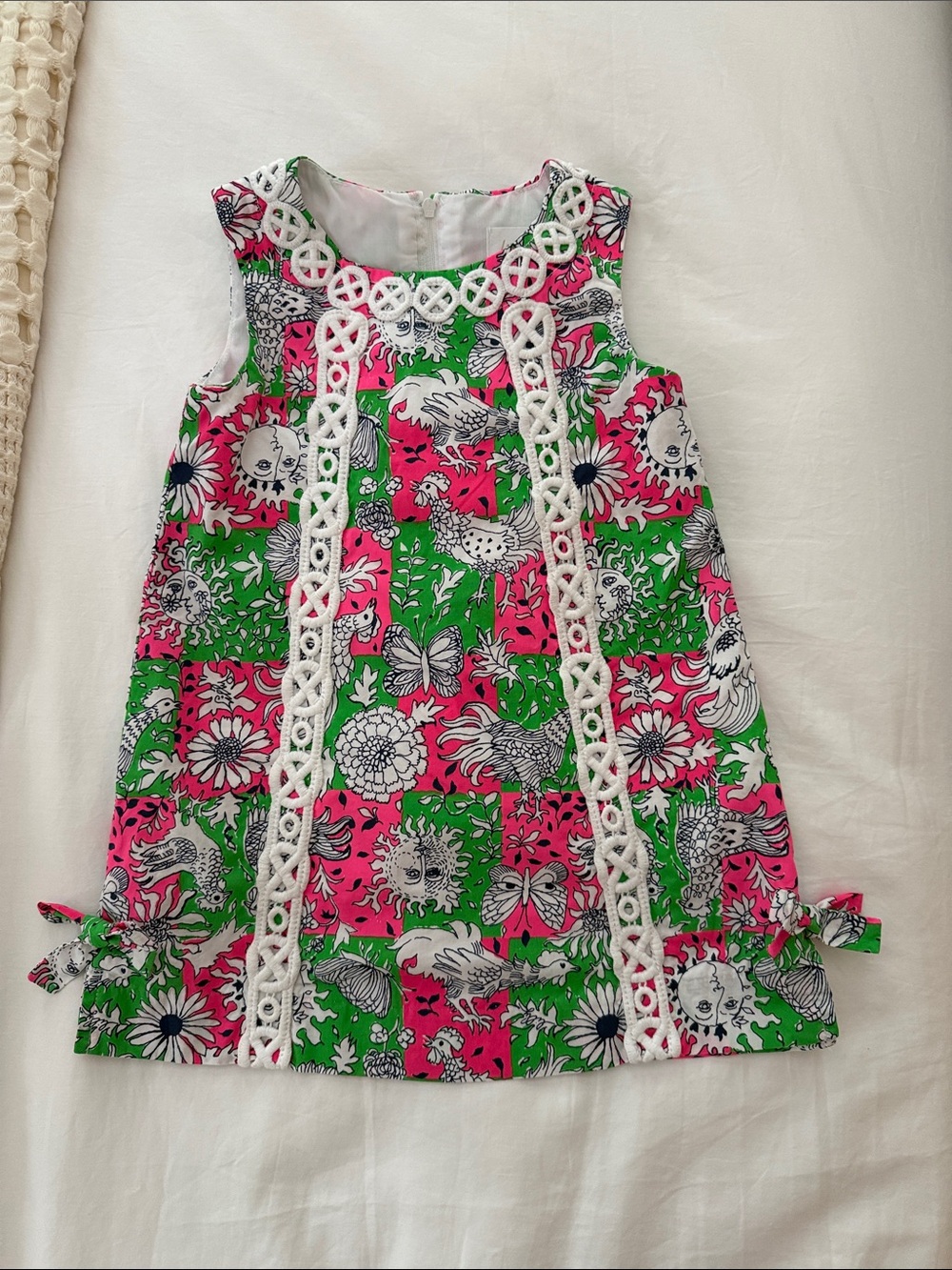 Lilly Pulitzer Pink & Green Floral Patchwork Sleeveless Dress